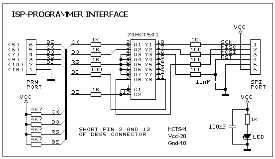 Serial Flash Memory Programmer Schematic